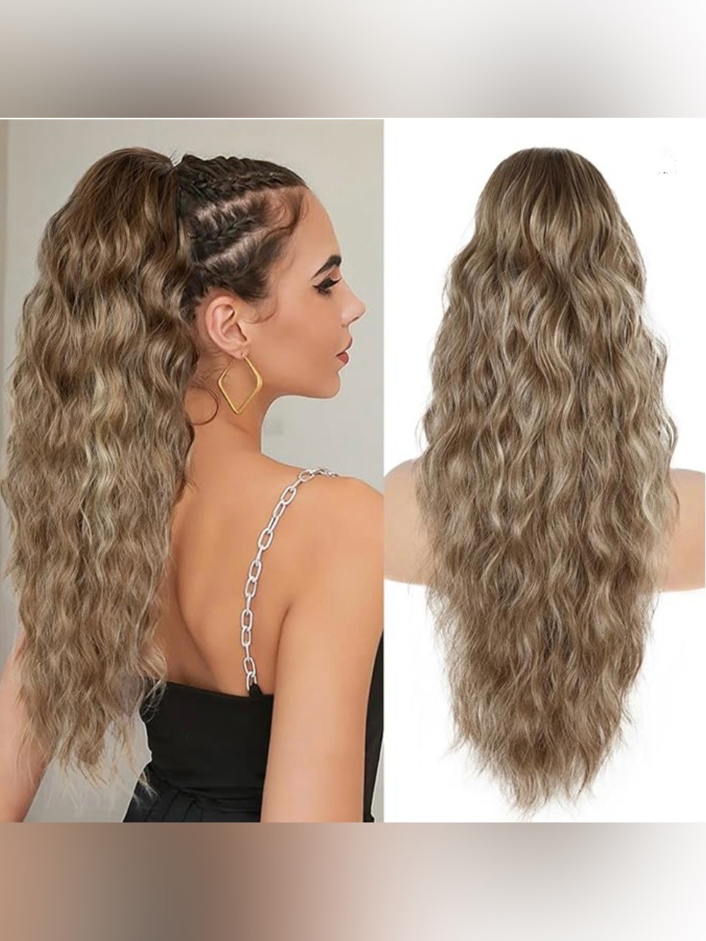 26 inch Drawstring Ponytail  Wavy Hair Extensions,